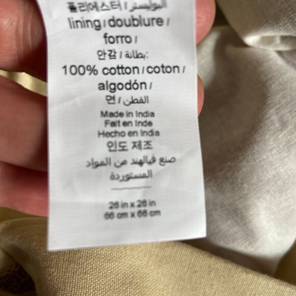 Pottery Barn Square Pillow Case 26" x 26" Green & Terracotta Embroidery - Picture 11 of 11